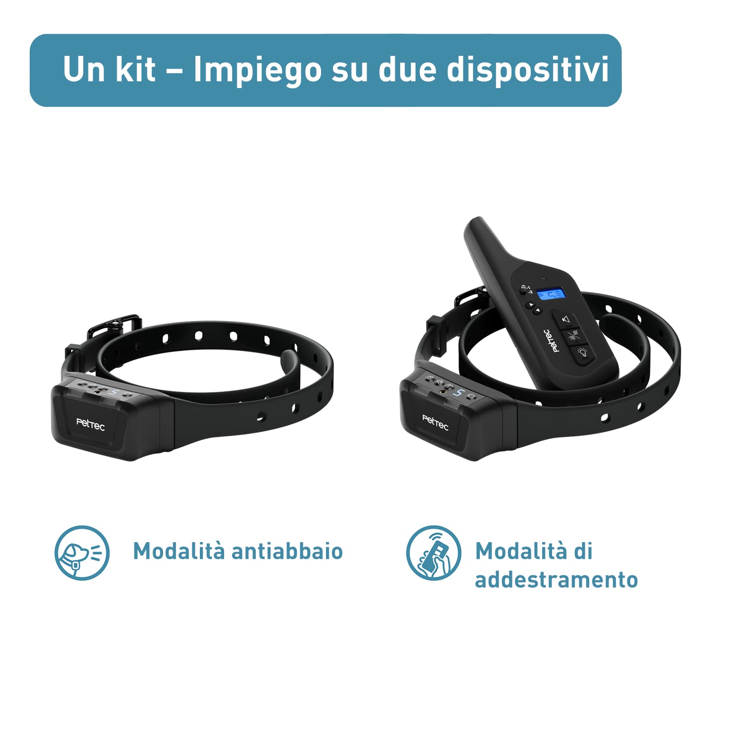 PetTec Collare da Addestramento per Cani con Spray, Portata fino a 600m - Collare a Spray con Telecomando - Impermeabile, Spray Innocuo, Intensità Regolabile - Dispositivo Sicuro per i Cani