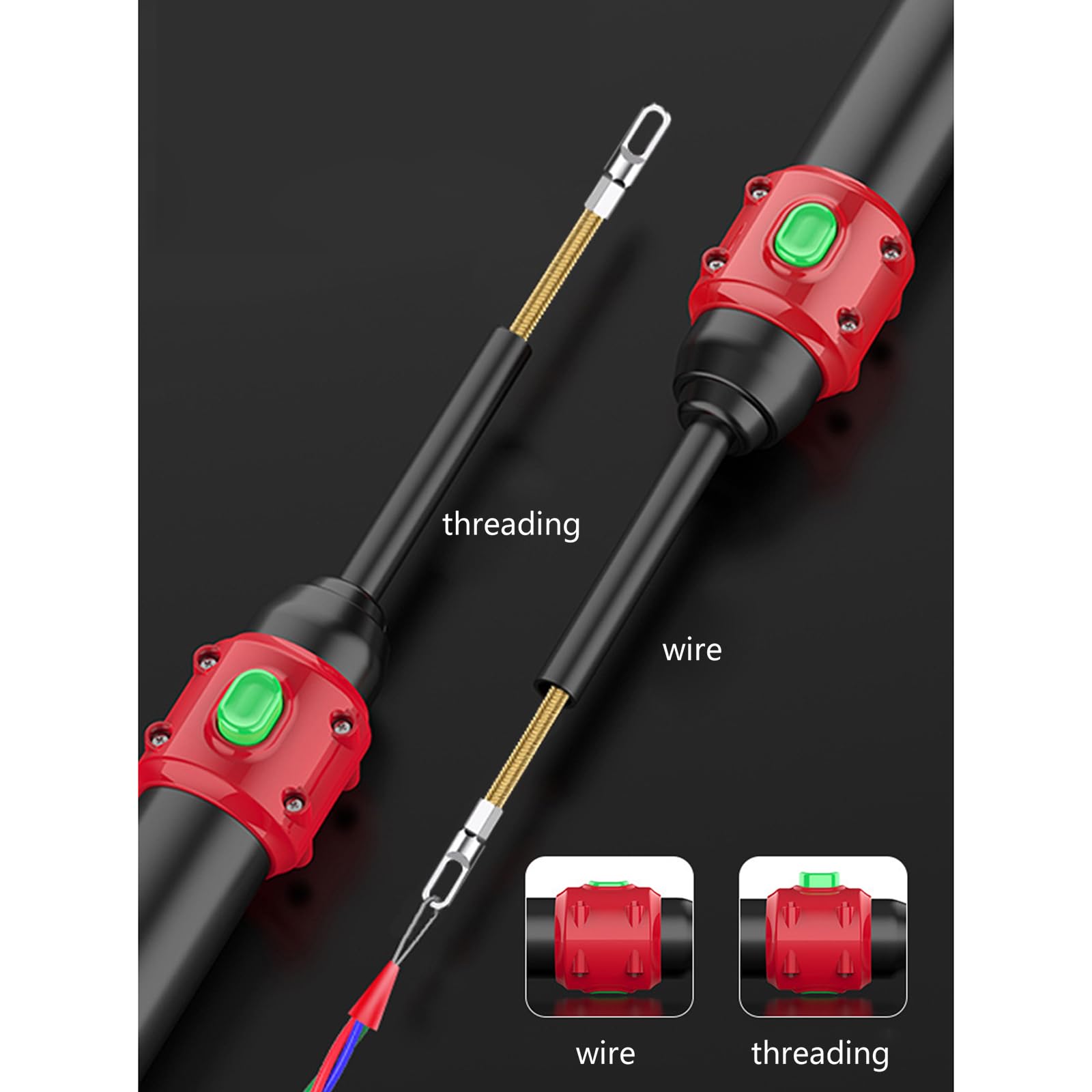Tubo de alambre manual profesional para electricista con resorte sólido para pared, dispositivo de roscado, accesorios de ayuda para enhebrar