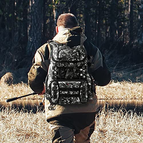 Piscifun Fishing Tackle Backpack With 4 Tackle Boxes, Rod Holders, Waterproof Rain Cover, Bottle Holder, Large Storage Waterproof Fishing Tackle Bag For Fishing Gear, Camping, Hiking Camouflage #TOP6