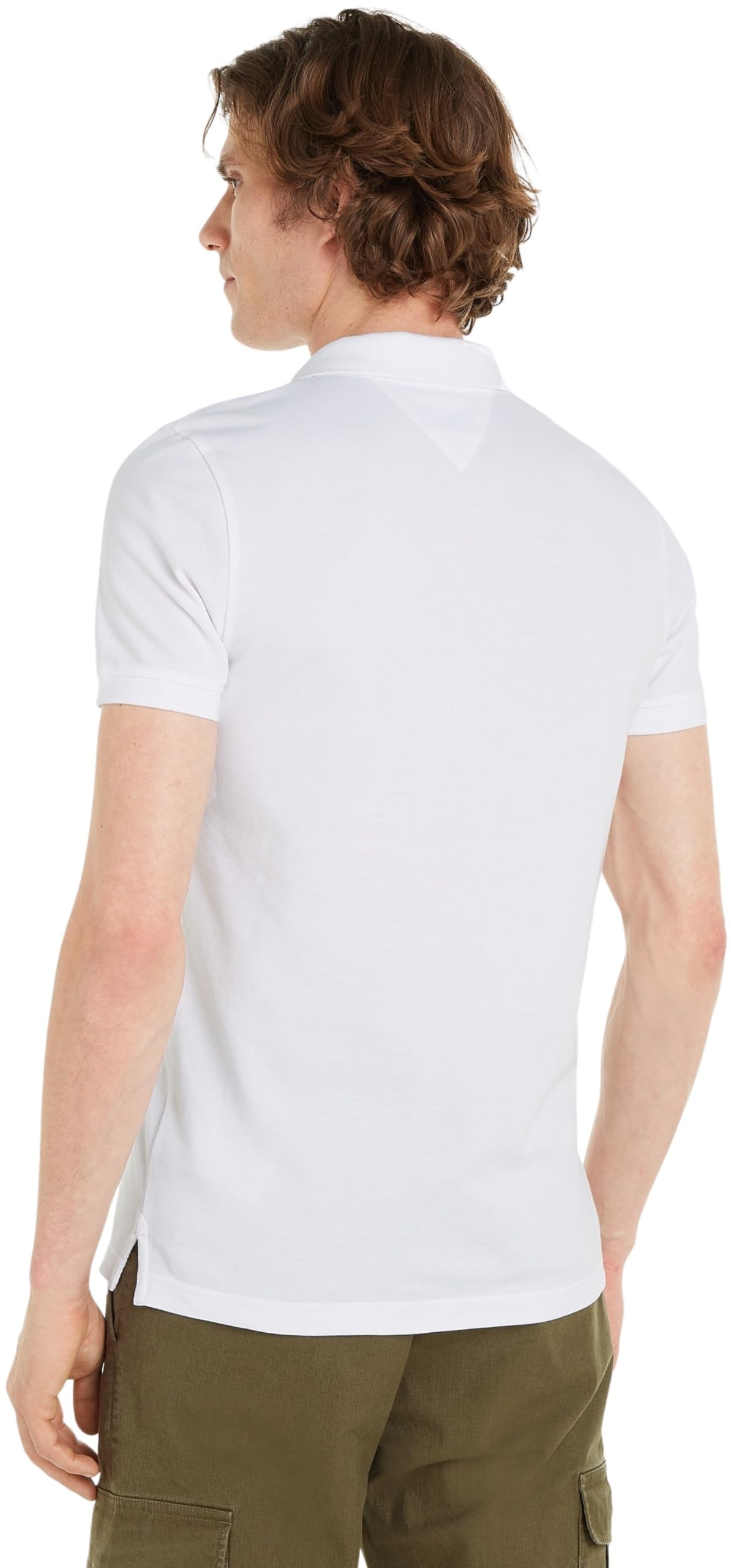 Tommy Jeans Herren Poloshirt Kurzarm Slim Fit, Weiß (White), 6XL – Ansicht 2