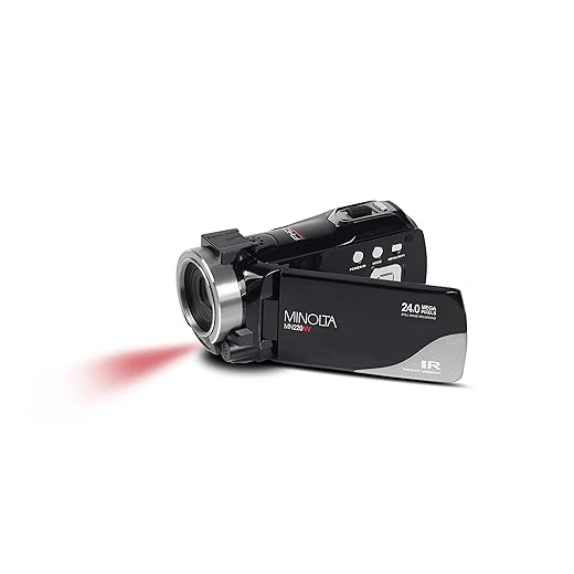Minolta MN220NV 1080p Full HD 24MP Night Vision Camcorder with WiFi w/32GB Memory Card (Black)