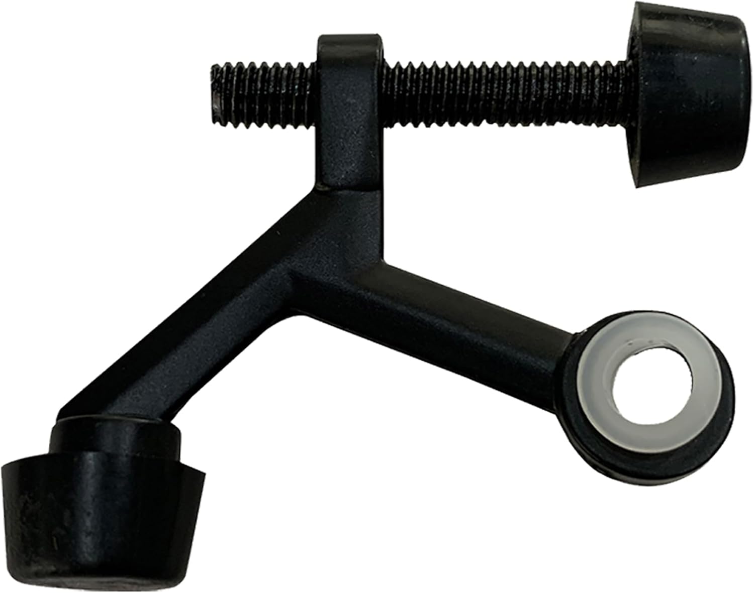 Design House Hinge Pin Door Stop Wall Protector with Rubber Tip, Design House Matte Black Adjustable Door Stoppers, 10-Pack, 189068