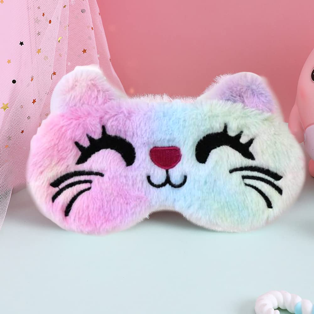 Mascherina Per Dormire A Forma Di Coniglio Blu – Morbida Peluche Per Viaggi E Relax