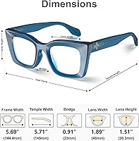 Vista 7 de VISOONE Cat Eye Blue Light Blocking Glasses TR90 Anti-glare Women Calida