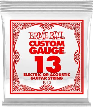 Ernie Ball Nickel Plain Single Guitar String .013 Gauge 6-Pack