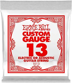 Ernie Ball Nickel Plain Single Guitar String .013 Gauge 6-Pack