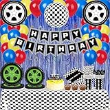 NJNRR Birthday Decorations - Serves 24 Guests - Includes Plates, Cake Toppers, Balloons & More - Blue Cartoon Theme