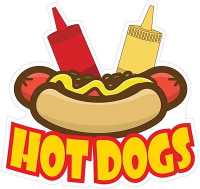 Food Truck Decals Hot Dogs Concession Restaurant Die-Cut Vinyl Sticker T35 & Sign 18 in on Longest Side