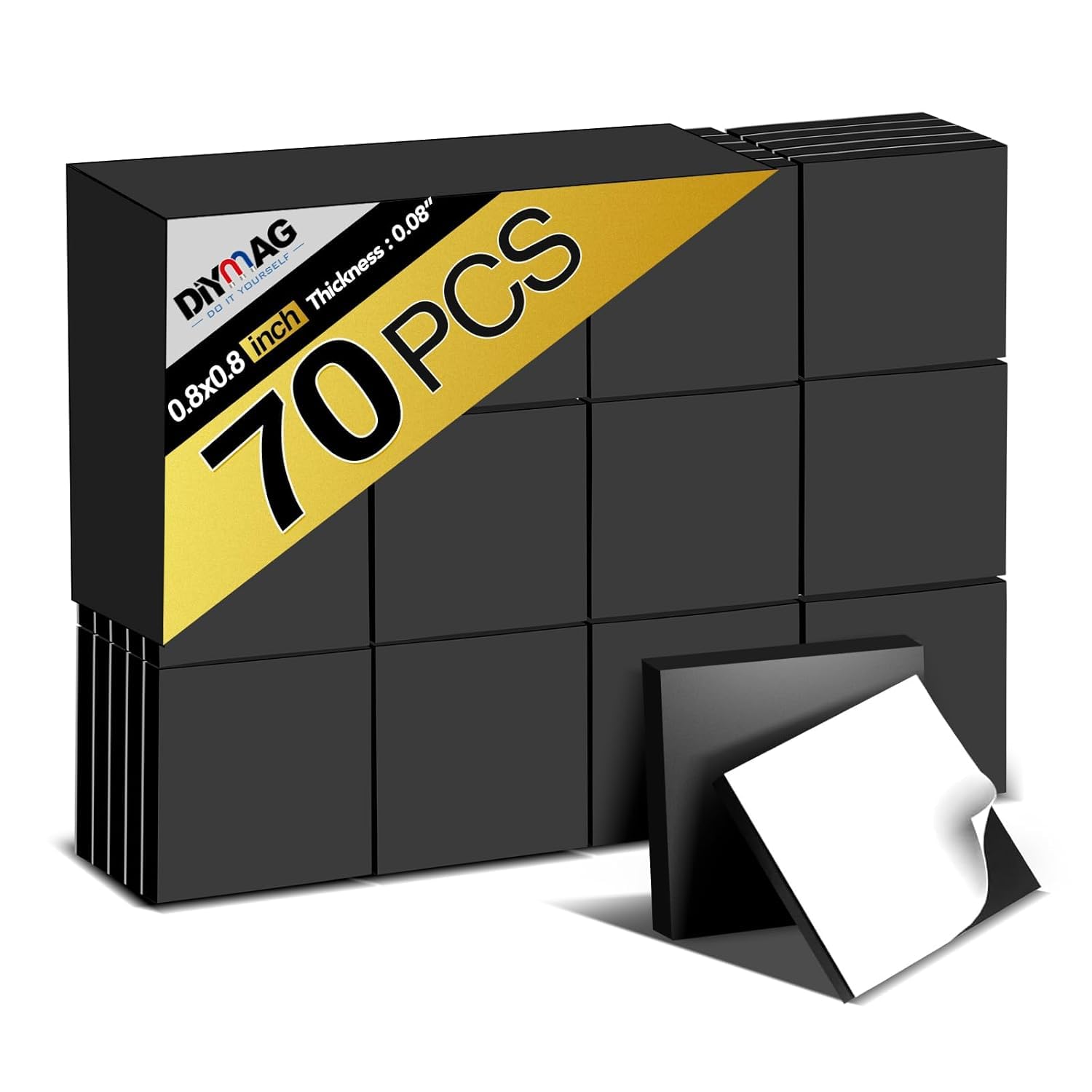 DIYMAG Adhesive Magnetic Squares, Flexible Sticky Magnetics Tape (Each 20x20x2mm), Magnet Sheets with Adhesives for Crafts, Photos and Storage, Easy