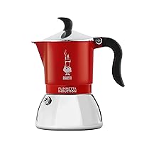 Bialetti Fiammetta Induction Caffettiera, Aluminium, Steel, Rosso, 4 Tazze
