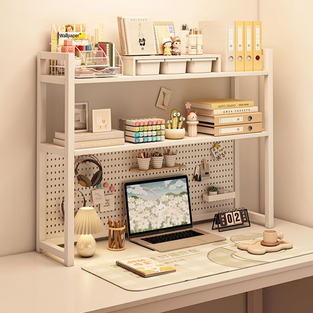 Amazon.co.jp: Hoshinoi 卓上ラック 机上ラック 収納棚 有孔ボード付き