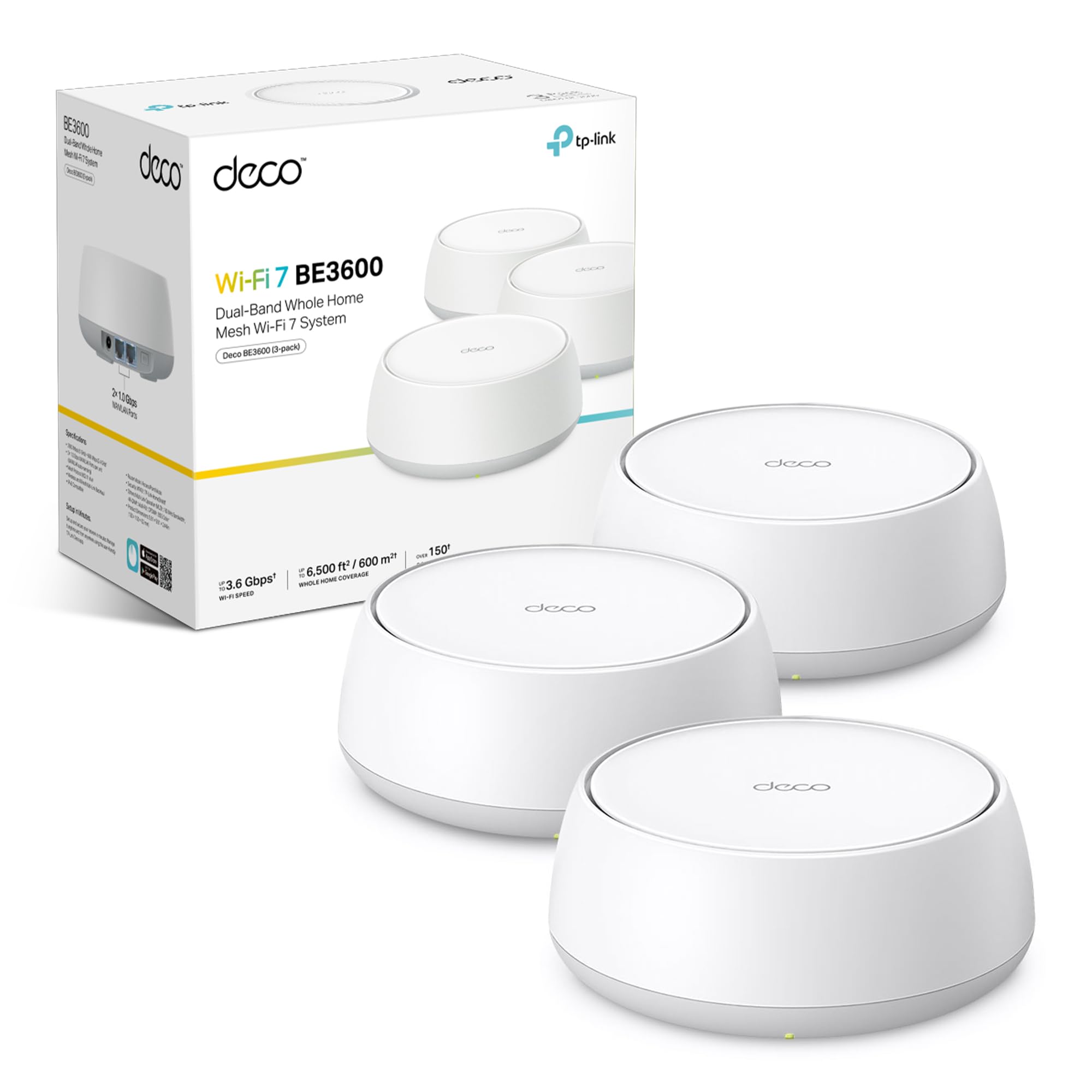 TP-Link Deco BE3600 Wi-Fi 7 ルーター TP-Link Deco BE3600(3-pack) Mesh WiFi 7 System, Dual-Band AI