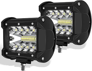 BAOLICY 4inch 60W LED Lights Bar Driving Pods Work Lights Spot Flood Combo Beam Offroad Waterproof Triple Row Off Road Fog LED Cubes Lights 2PCS for Je ep Wrangler ATV UTV Polaris Toyota Golf Cart