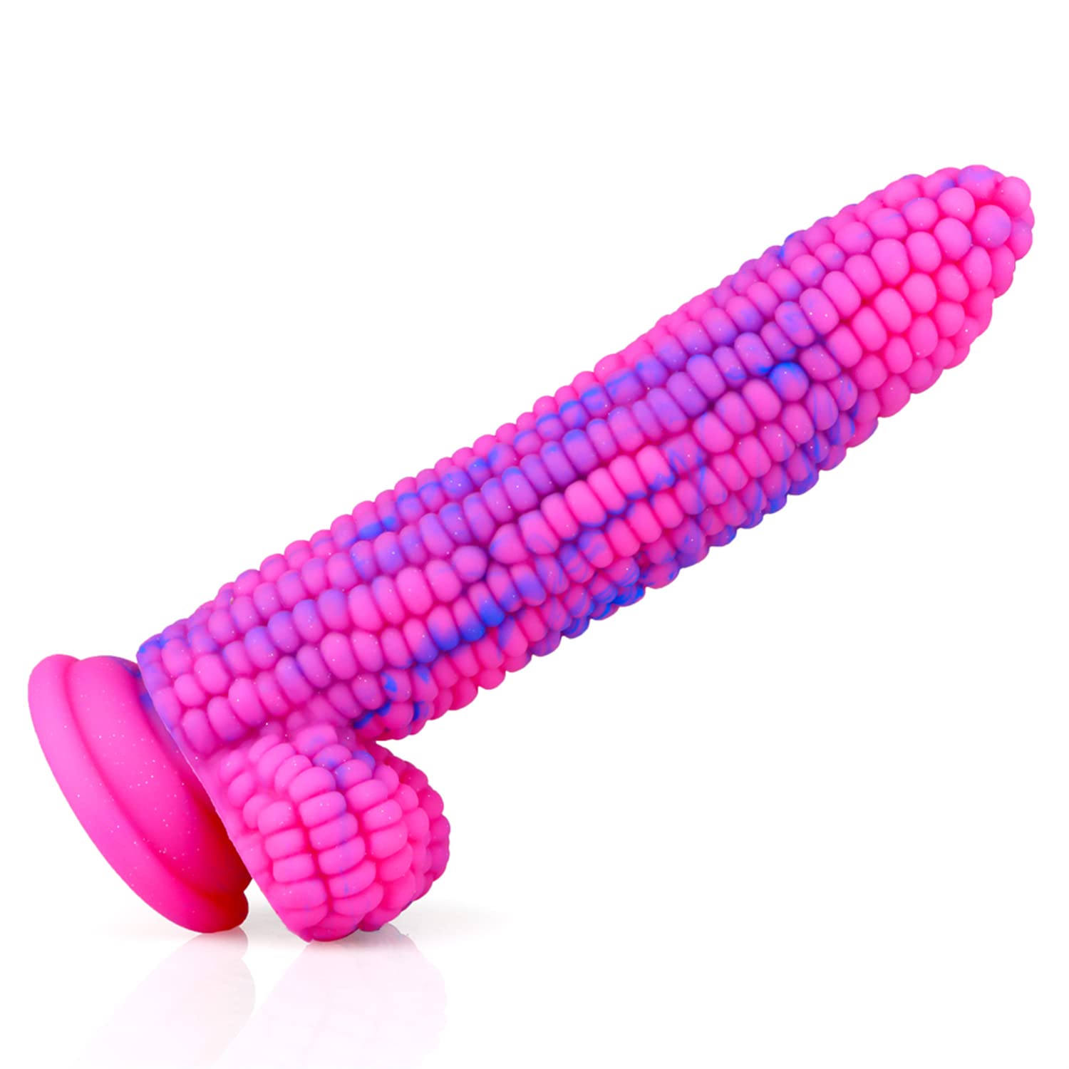 Monster Dildo Colourful Big Grain Corn Adult Sex Toy with Strong Suction Cup 8 Inch Flexible Soft Vegetable Dildos -: Pink