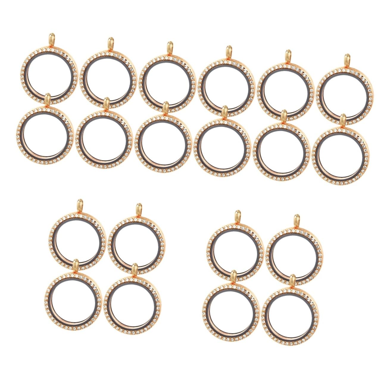 Operitacx 20pièces Pendentifs Photo Ouvrables Alliage Avec Charms Pour Création De Bijoux Diy Locket Rond