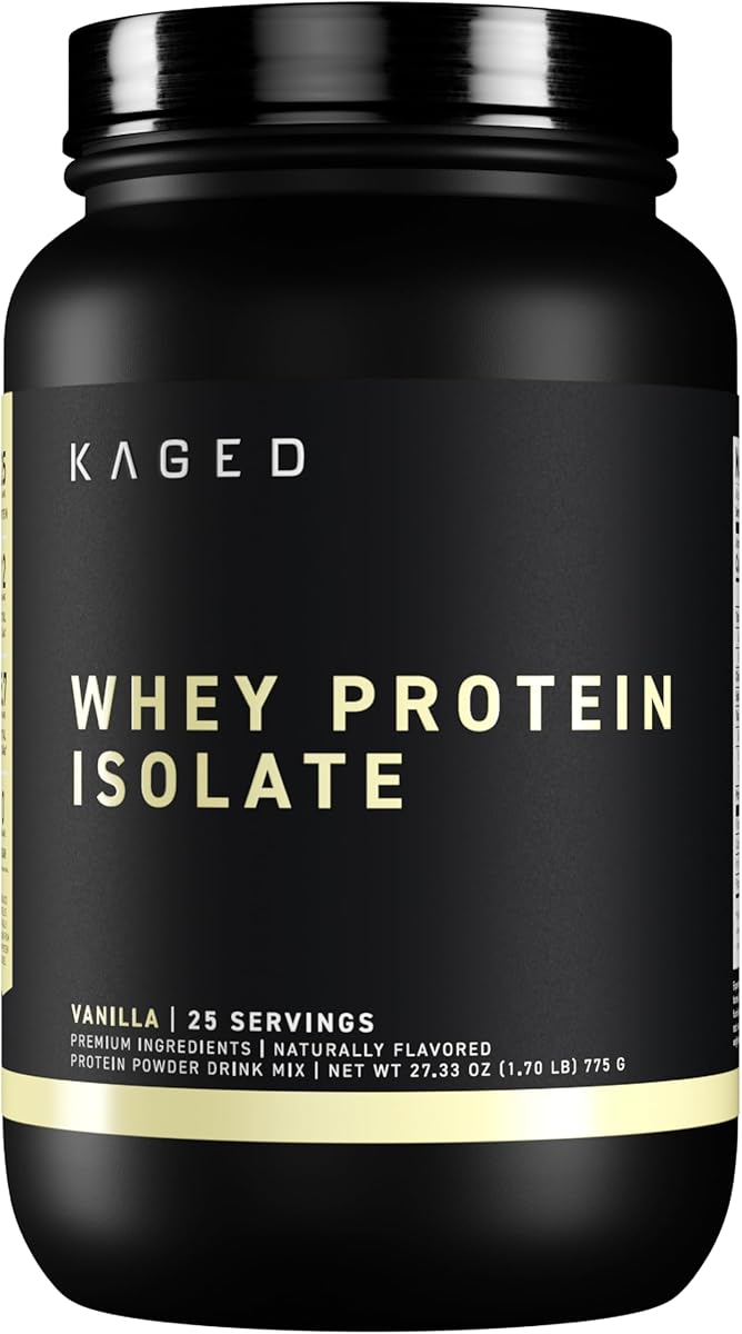 Kaged Whey Protein Isolate Powder | Vanilla | 100% Pure Low Lactose Whey | Post Workout Recovery Drink | Supports Muscle Building | Supplements for Men & Women | 25 Servings