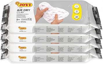 Jovi - Air Dry Clay, Set of 4 Units, 2.2lb Each, Total of 8.8lb, No Oven Needed, White Color, Pottery Clay for Arts and Crafts Projects - Bulk Buy