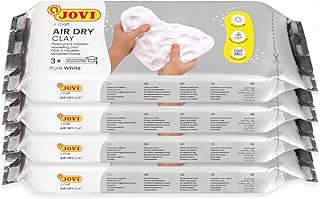 Jovi - Air Dry Modeling Clay, Set of 4 Units, 2.2lb Each, Total of 8.8lb, No Oven Needed, White Color, Pottery Clay for Arts and Crafts Projects (P86/4) - Bulk Buy