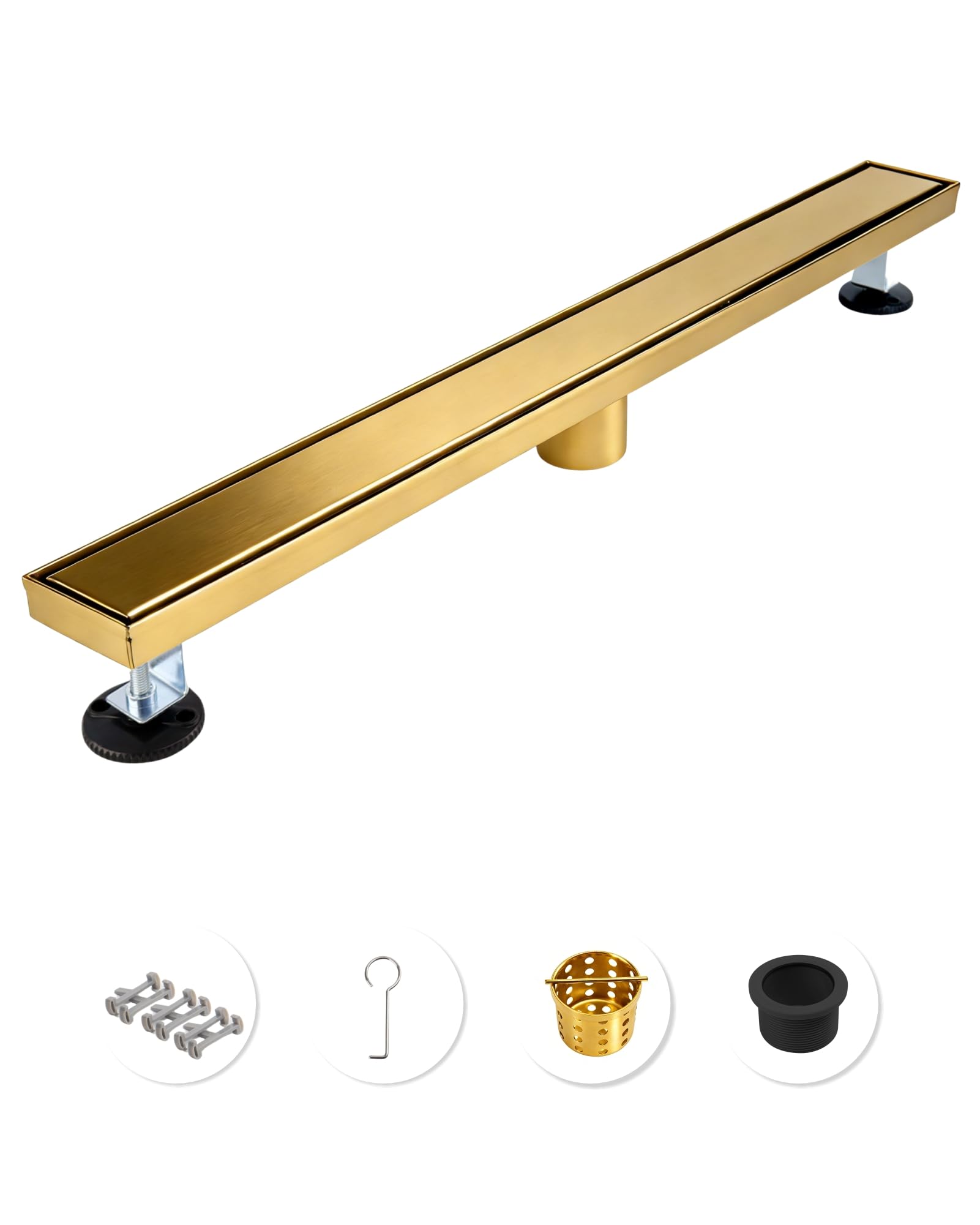 36 Inch Brushed Gold Linear Shower Drain