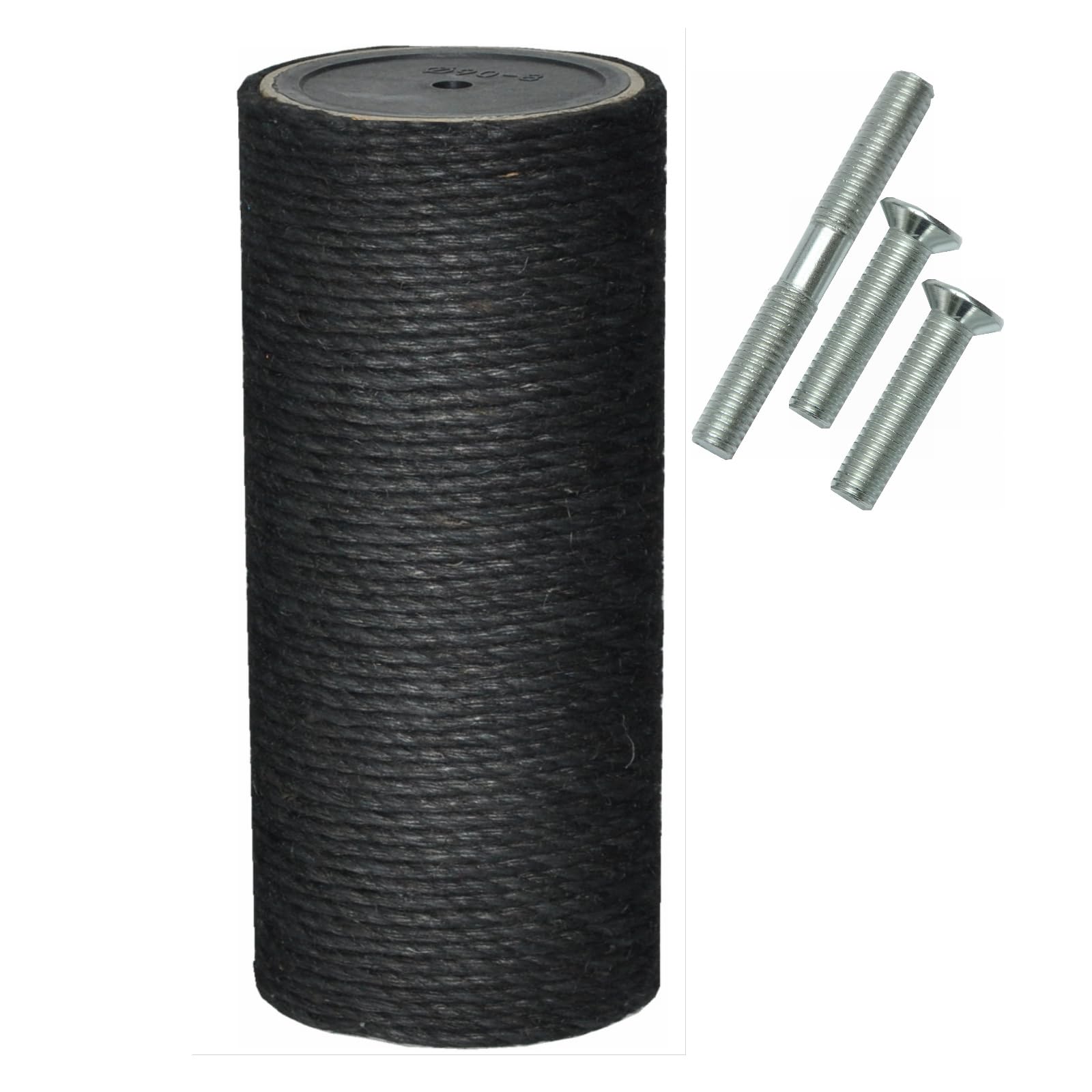 nanook Kratzstamm/Sisalsäule/Ersatzstamm für Kratzbäume - Ø 11 cm, Gewinde M8 - schwarz - Länge 50 cm - inkl. 3 Befestigungsschrauben