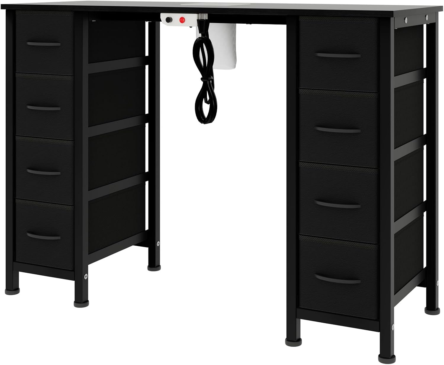 Nail Desk, Manicure Table, Nail Beauty Salon Workstation w/Electric Dust Collector, 8 Fabric Drawers