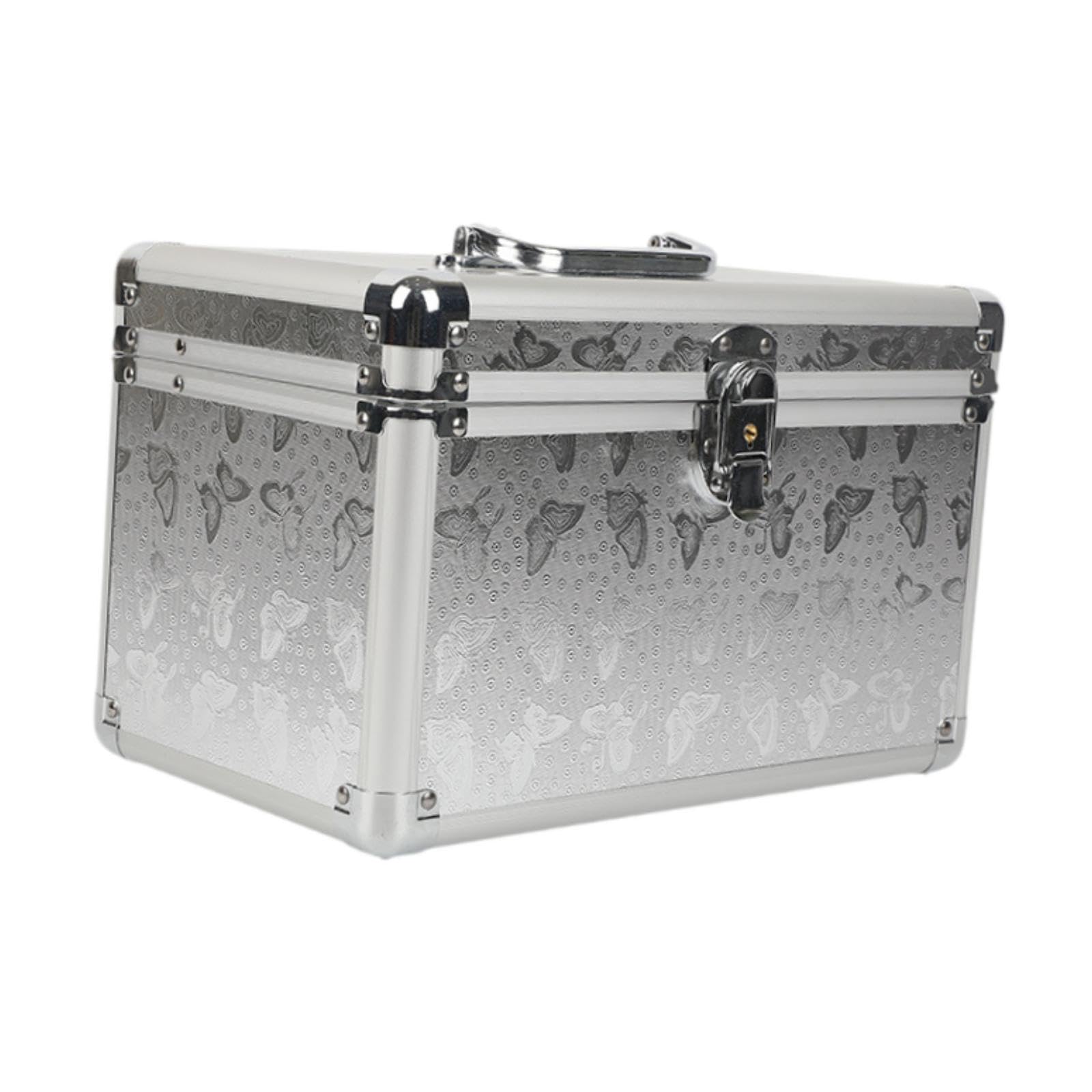 MagiDeal Make-up-Zugkoffer, Kosmetikkoffer, tragbare, abschließbare Kosmetikbox, Hardware-Organizer für den Salon zu Hause, professionelle Make-up-Artists