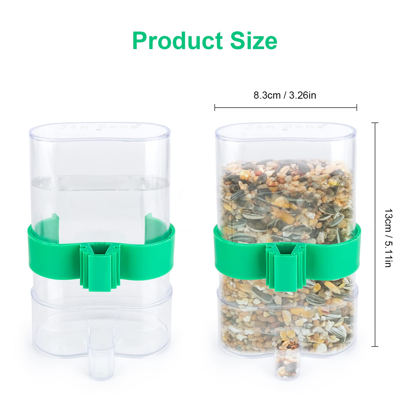 2 Pcs Mangeoires et Abreuvoir Automatique pour Oiseaux - Distributeur d'Eau Transparent pour Perruche, Perroquet, Pigeon - Bouteille en Cage