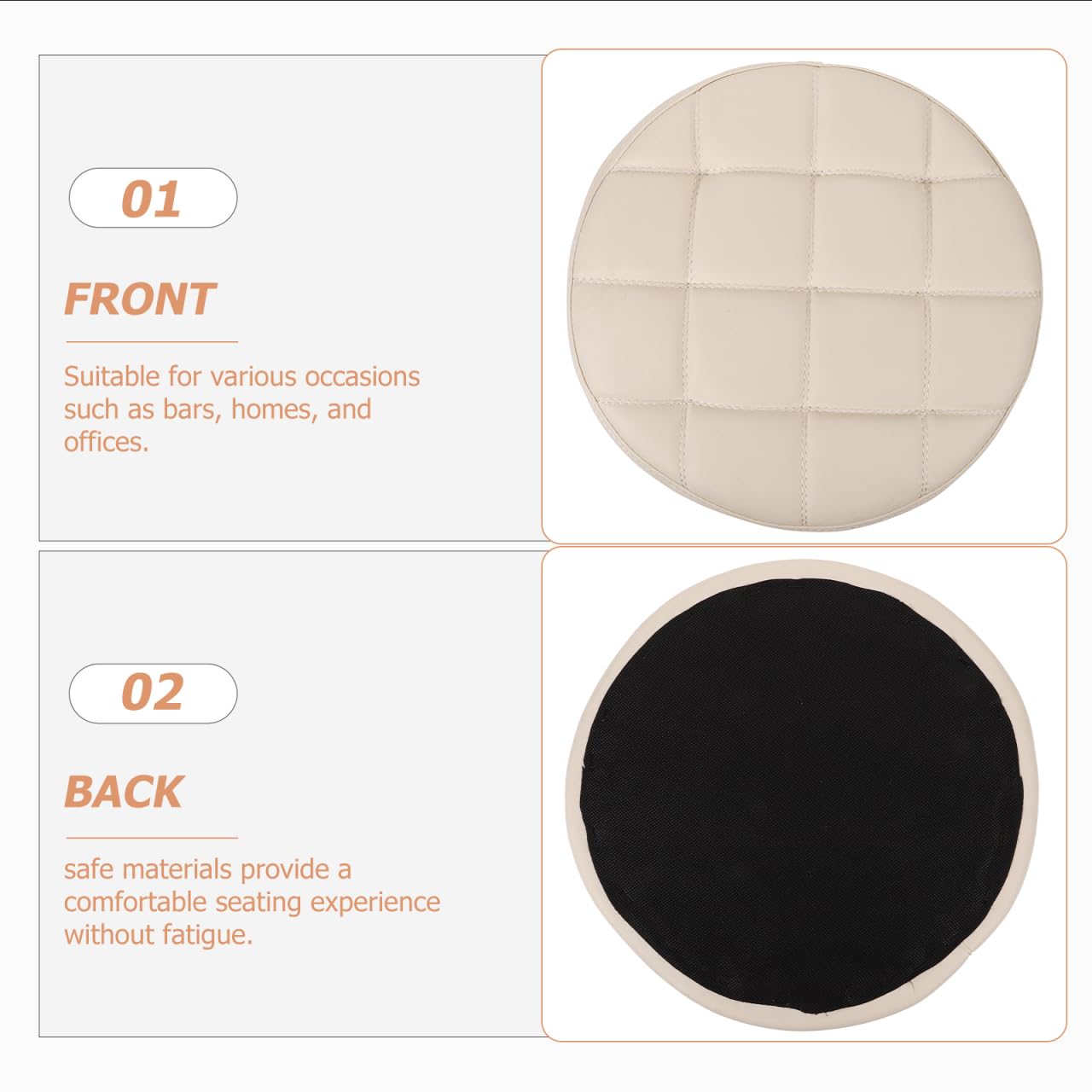 PRETYZOOM Coussin De Siège Rond en PU 12.60X12.60X2.95 Pouces Remplacement pour Tabouret De Bar Confortable Usage Restaurant Et Maison
