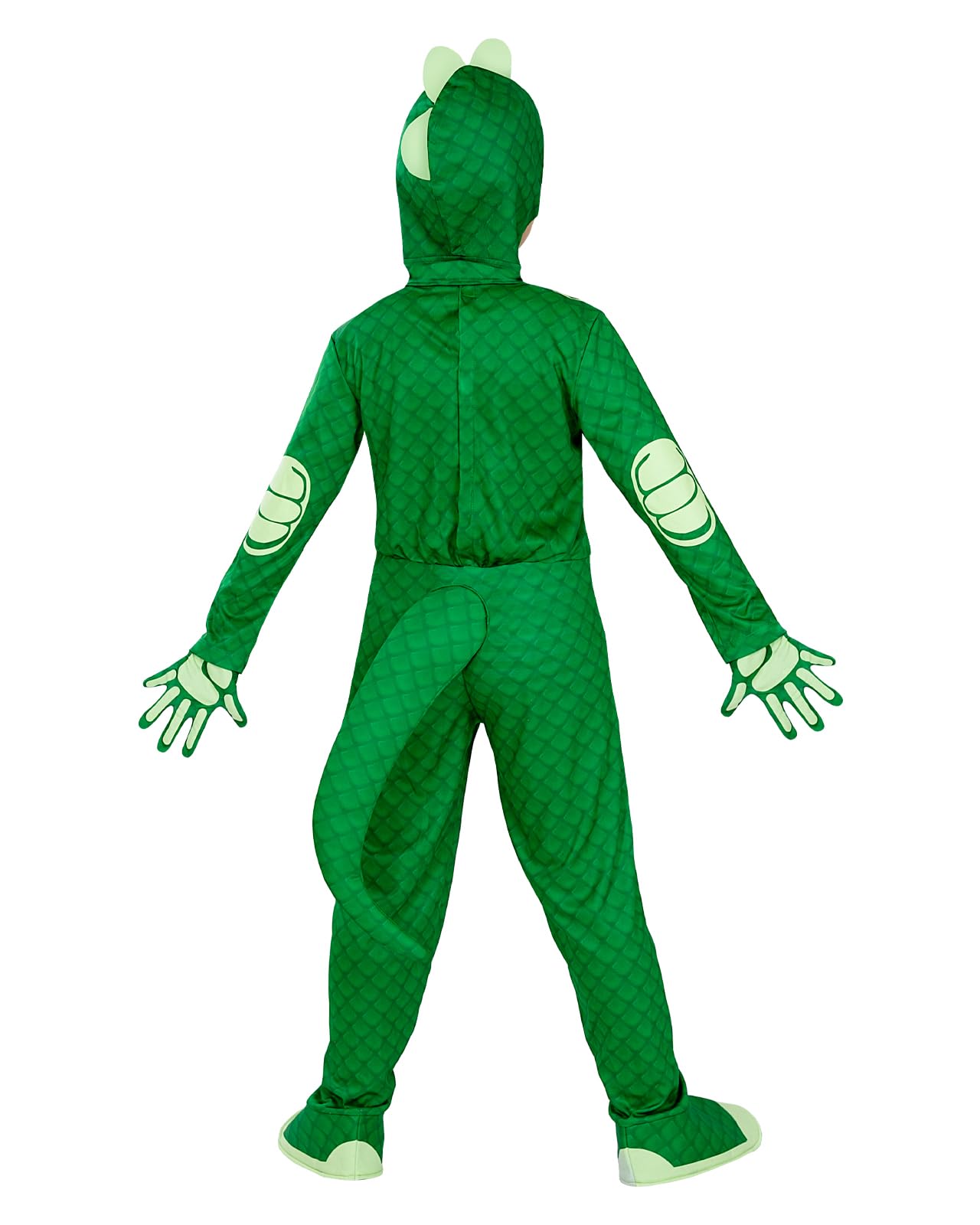 Funidelia Costume Ufficiale di Geco PJ Masks deluxe per bambino, Include tuta con coda, maschera e guanti - Tenuta per bambini per feste, Carnevale e Halloween - Taglia 7-9 anni