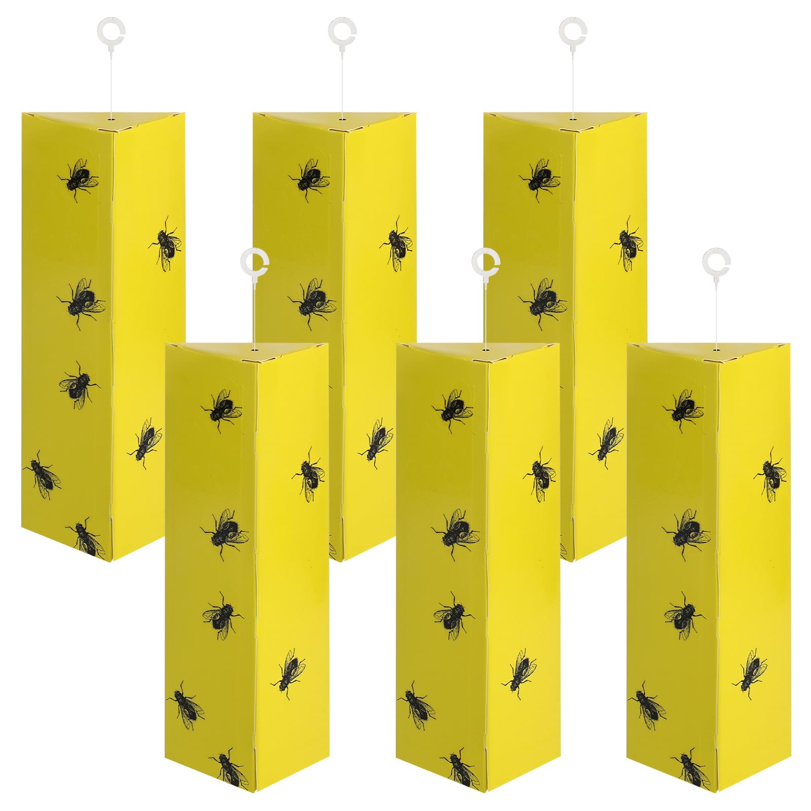 6 Pack Fly Trap Indoor Hanging Fruit Fly Traps Outdoor,Double-Sided Sticky Catcher for Fungus Gnats & Multiple Insects for House Pest Control