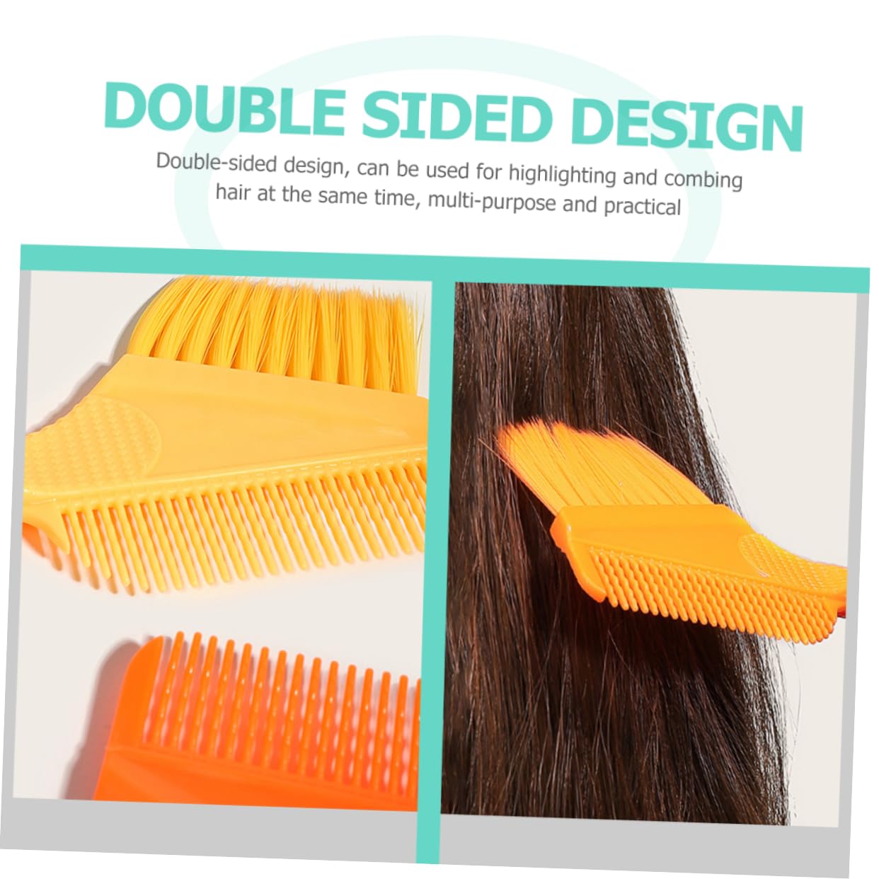 Vaguelly Dual-Sided Hair Dye Brush Set 3pcs Hair Coloring Applicator Precision Tip for Salon Use Toning and Highlighting