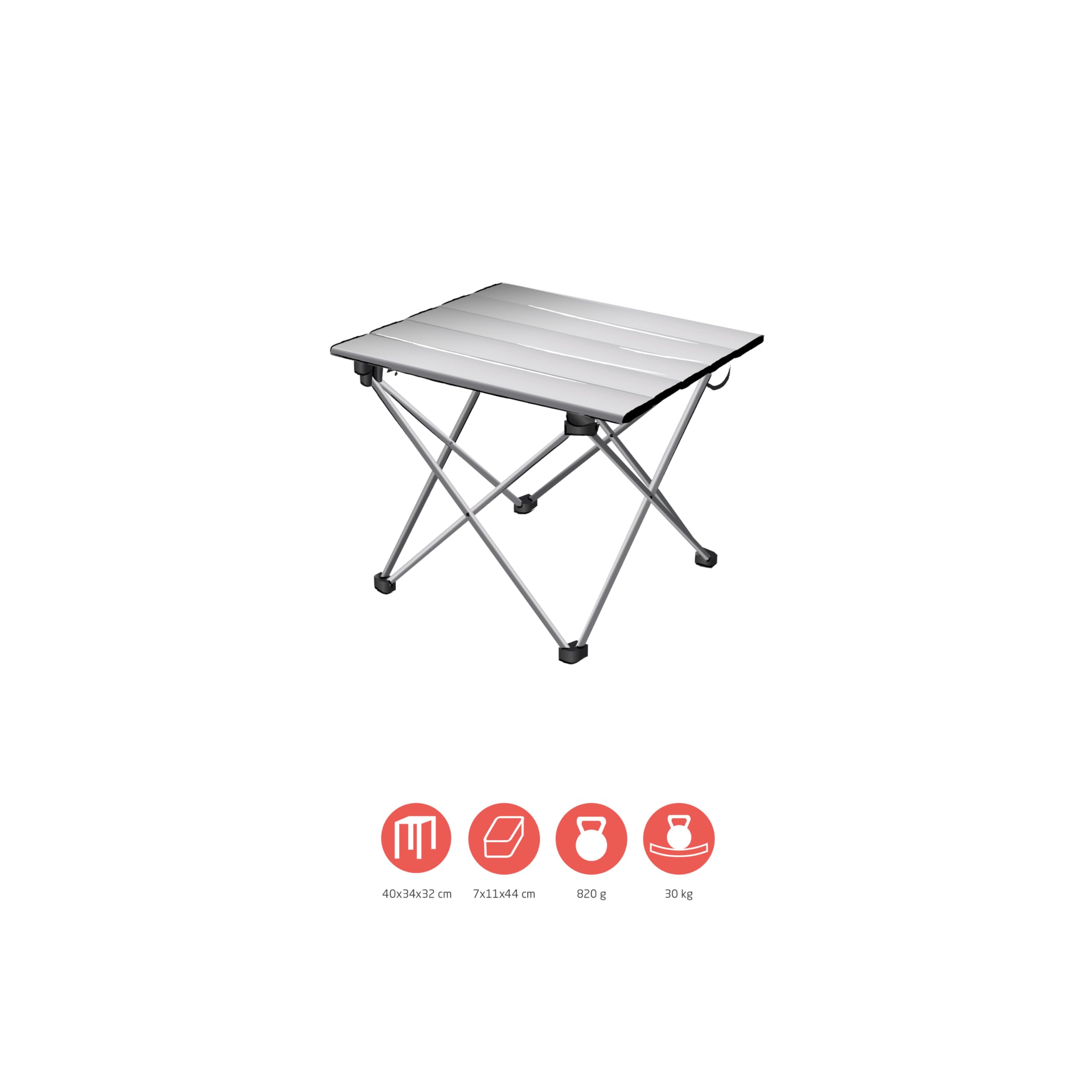 Grand Canyon Tucket Table Mini – Table De Camping En Aluminium – 40x34x32 Cm – Charge 30 Kg – Sac De Transport Inclus