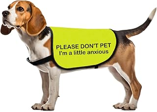 Anxious Dog Jacket - Do Not Pet I Am A Little Anxious - Dog Walking Slogan Warning Vest (Large)