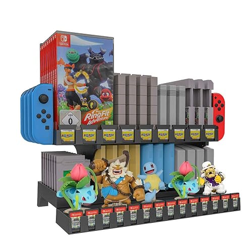 EJGAME Multifunctional Game Storage and Display Stand for NSW/NDS/3DS/Amiibo/NDS series/Game Boy/FC/SFC/NES/SNES/N64