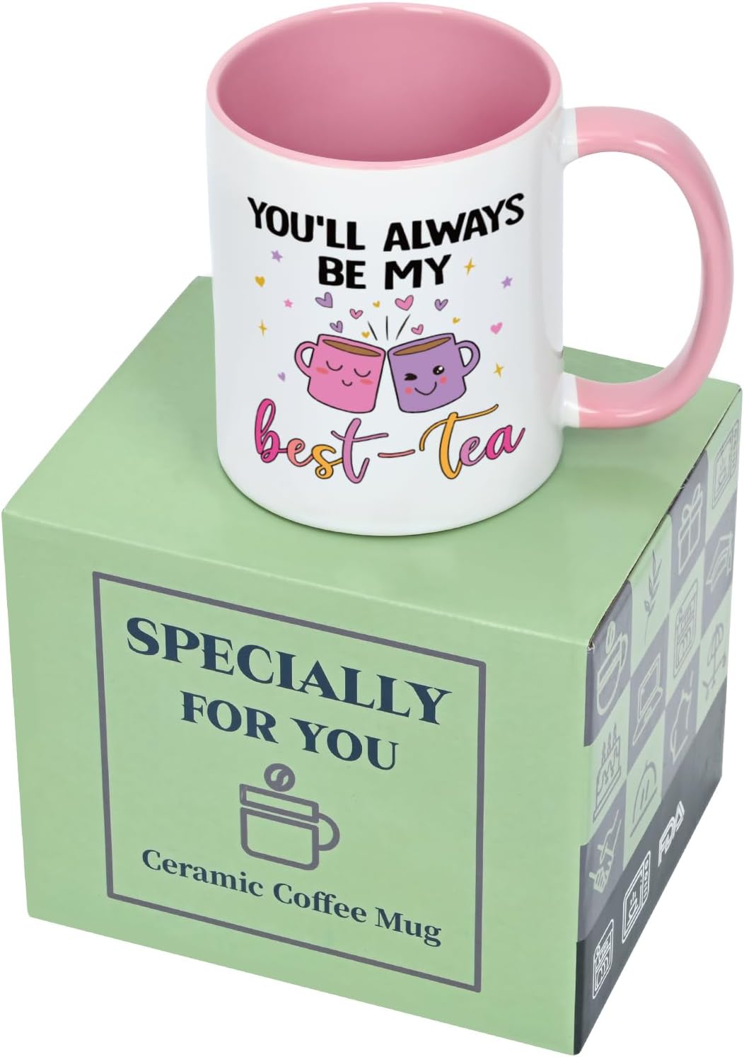 YHRJWN Bestie Friend Gifts for Women, You'll Always Be My Best-Tea Ceramic Cup - 11Oz, Bestie, BFF, Christmas Valentine's Friendship Gift Idea - Image 9