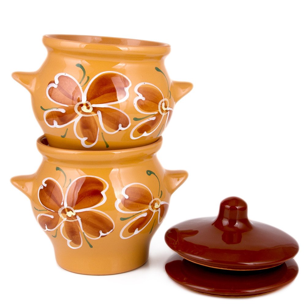 Avanos 4.5 Inch Terracotta Cooking Pots - Set Of 6 Clay Ramekins For Oven And Table