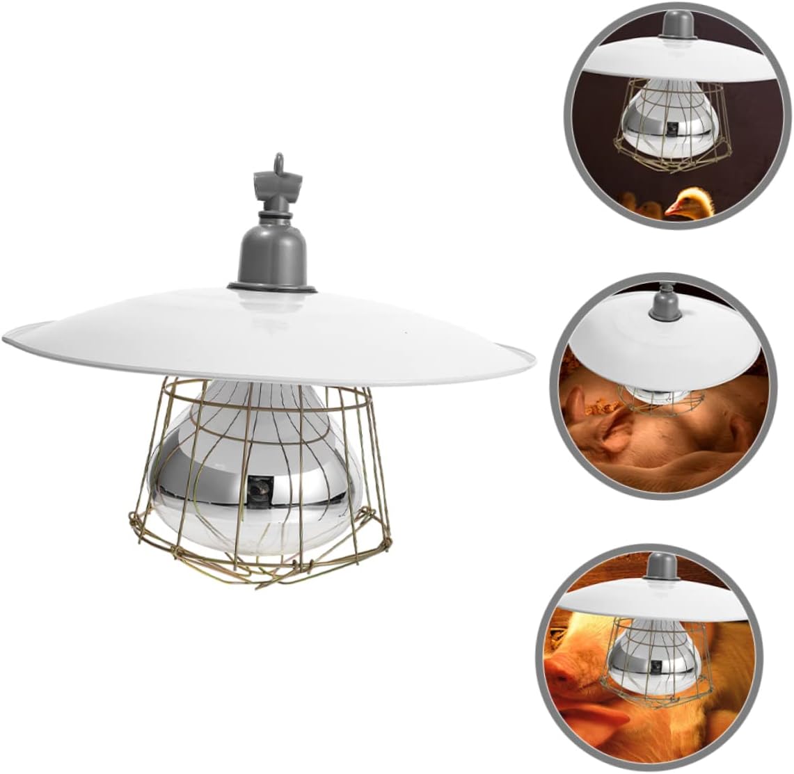Milisten 200w Bird Heat Lamps Chickens Coop Heater Livestock Heat Lamp Safe Thermostat for Animal Welfare