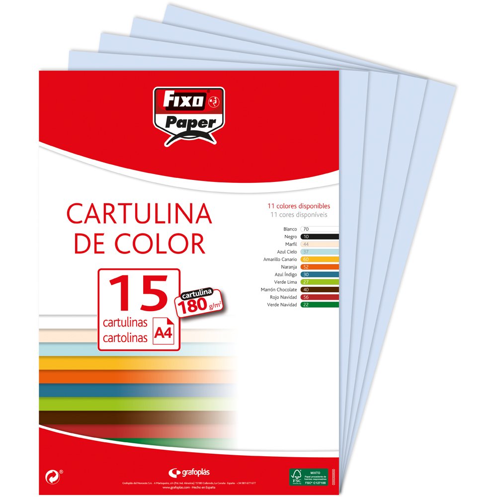 Fixo Paper 11110470 - Pack de 100 – Cartulina blanca A4, 180g — view 44
