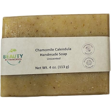 100% Natural and Organic Handmade Chamomile and Calendula Soap Bar for Men & Women