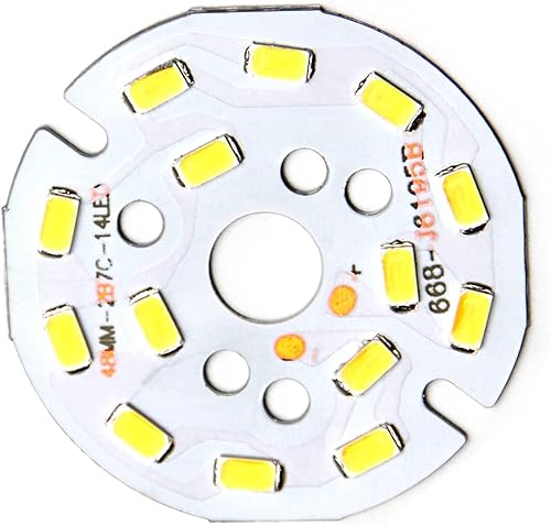 Miniatura 5 de Bettomshin 1 unids LED chip módulo aluminio tablero 5730 COB circular 7 W 300 mA blanco cálido 3000 K lámpara de reflector de alta potencia 1.97