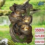 Steckfertiger, sofort einsatzbereiter Gartenbrunnen / Indoor- und Outdoor-Brunnen / wirkt belebend auf die Sinne / verbessert die Luftqualität / naturgetreue Steinnachbildung mit wirklichkeitsgetreuer Moosdekoration