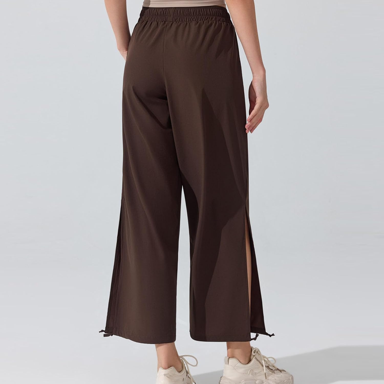 Womens Baggy Wide Leg Palazzo Pants Casual Loose Fashion Drawstring Elastic Waisted Lounge Trousers with Pockets