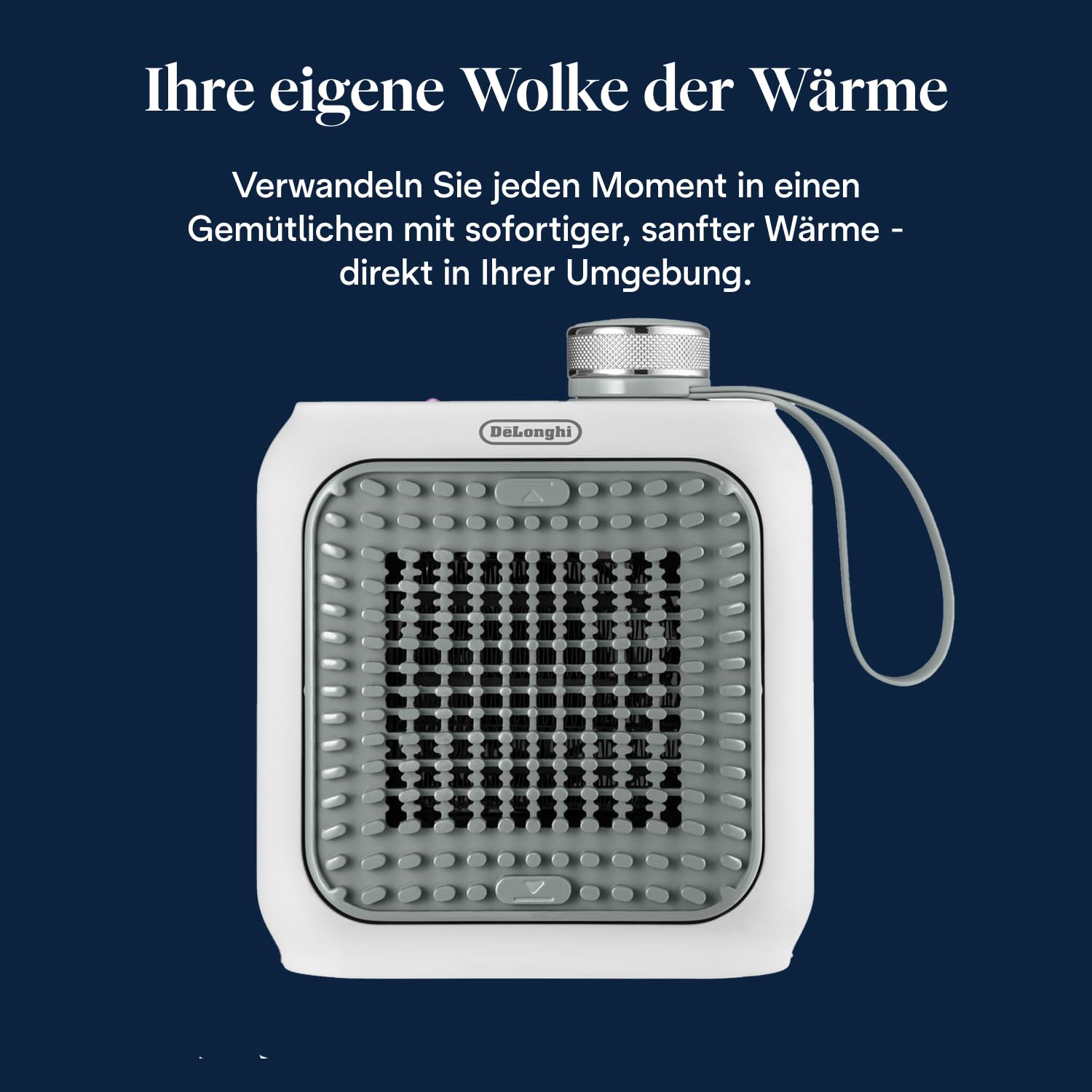 De'Longhi Capsule Desk - Keramik-Heizlüfter, Energiesparender Heizlüfter, Sofortige Wärme, Leise, Automatische Abschaltung bei Umkippen, 360 W, Salbeigrün (HFX10B03.GR)