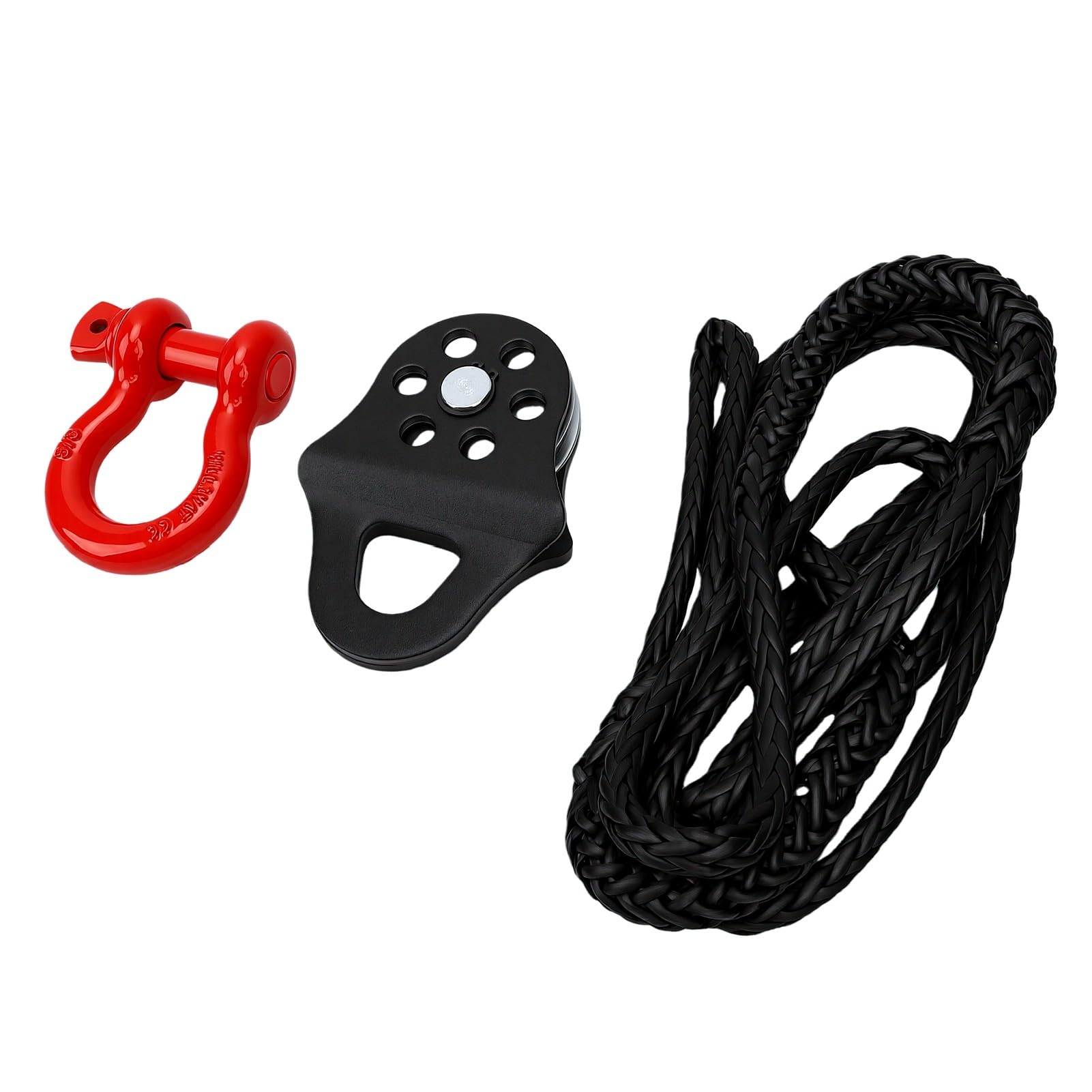 Yctze Kit de Récupération 6T, Bloc D'arrachage, Sangle d'arbre, Anneau en D