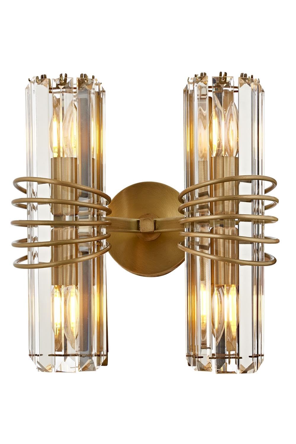 Avonni AP-60398-2E Eskitme Kaplama Aplik E14 Metal Kristal 30x20cm
