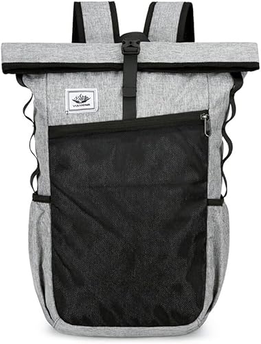 Mochila deportiva multifuncional - Equipo de senderismo plegable ligero, mochila de camping impermeable en gris elegante para aventuras al aire