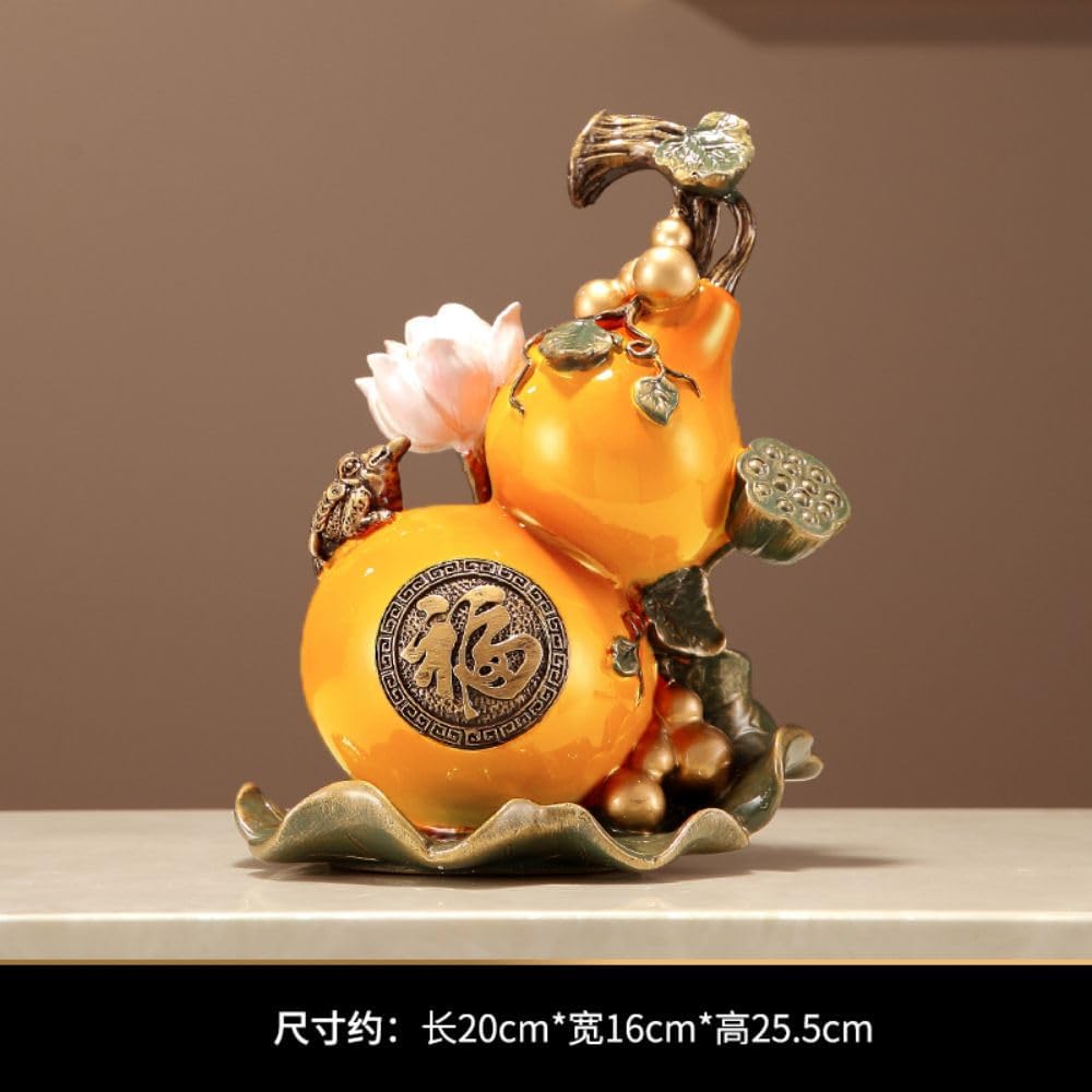 创意新中式葫芦 Brass Gourd for Feng Shui, Hu Lu/Office Bedroom Ornaments 摆件招财客厅 Living Room Office Bedroom Ornaments 玄关酒柜装饰品乔迁新居礼物高档摆放 - U434