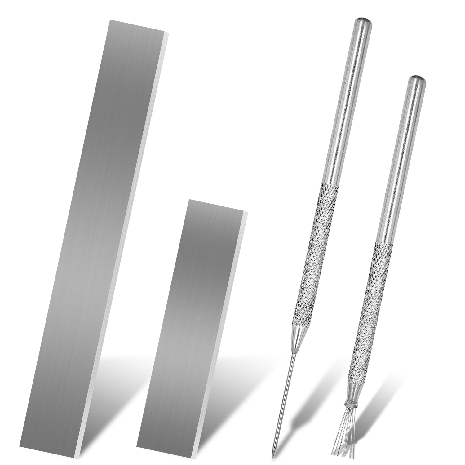 Polymer Clay Tools Kit: 2 Flexible Cutters, 7-Pin Feather Texture Tool & Needle Tool, Flexible Stainless Steel Polymer Clay Cutters Set for Slicing, Shaping,Modelling, Sculpturing Detailing,Texturing
