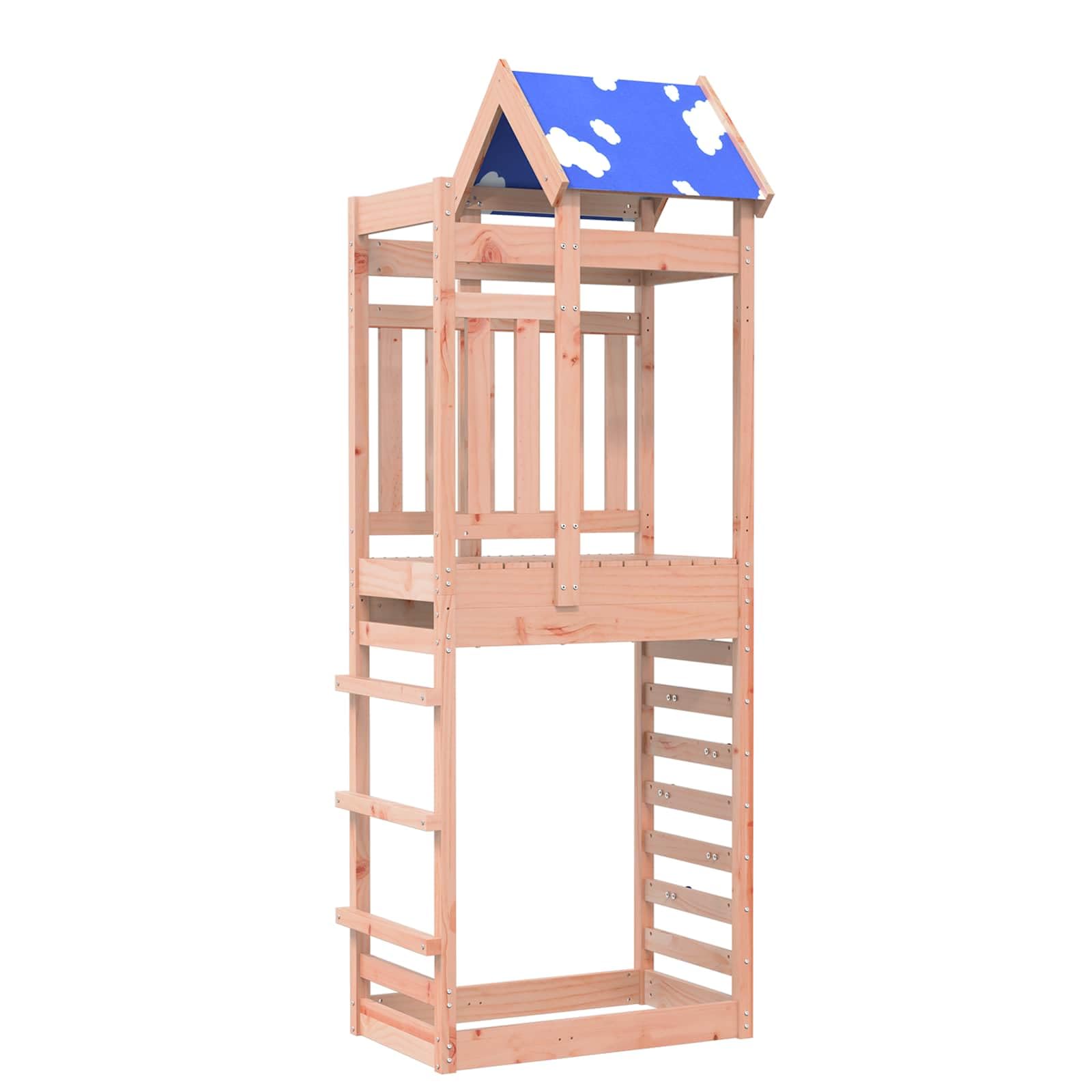 Spielturm für Garten aus massivem Douglasienholz 85 x 52,5 x 239 cm, Kletterturm mit Zubehörset für Kinder, Spielplatz für Außenbereich