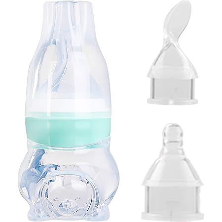 Detachable Baby Feeder, Multifunctional Complementary Food Baby Feeder, Soft Food Grade Silicone Baby Feeder with Scale, 70ml (Green 70ml)